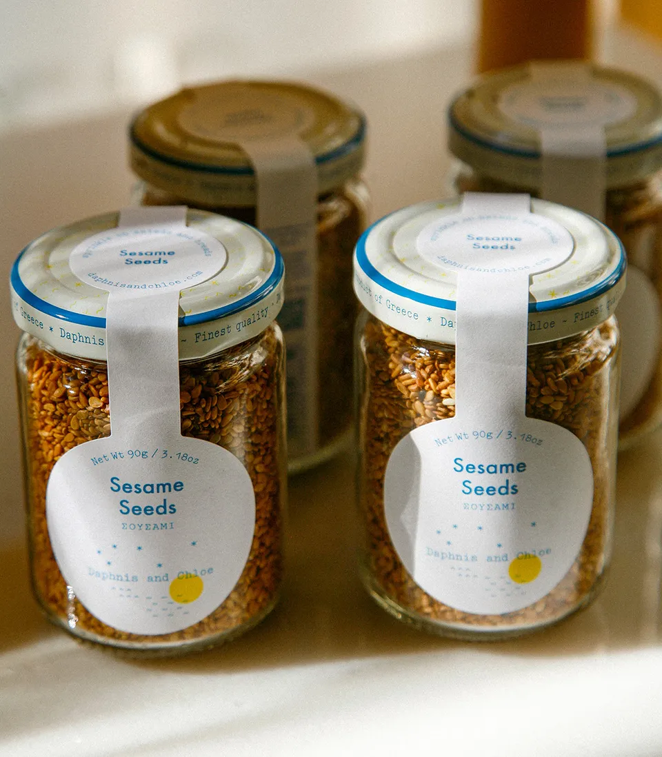 daphnis-and-chloe-evros-sesame-seed-jar-sesam-ungesch-lt image 1