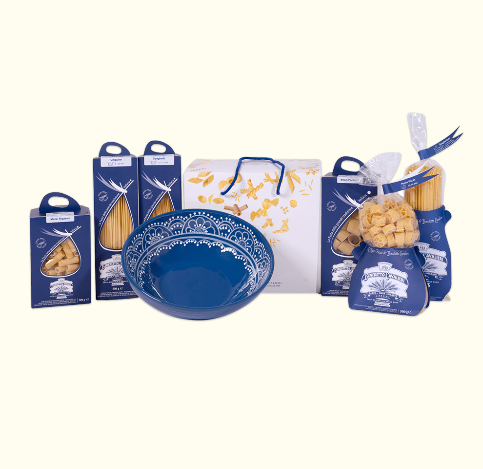 benedetto-cavalieri-box-3kg-pasta-geschenkbox-keramikschale-merletti image 1